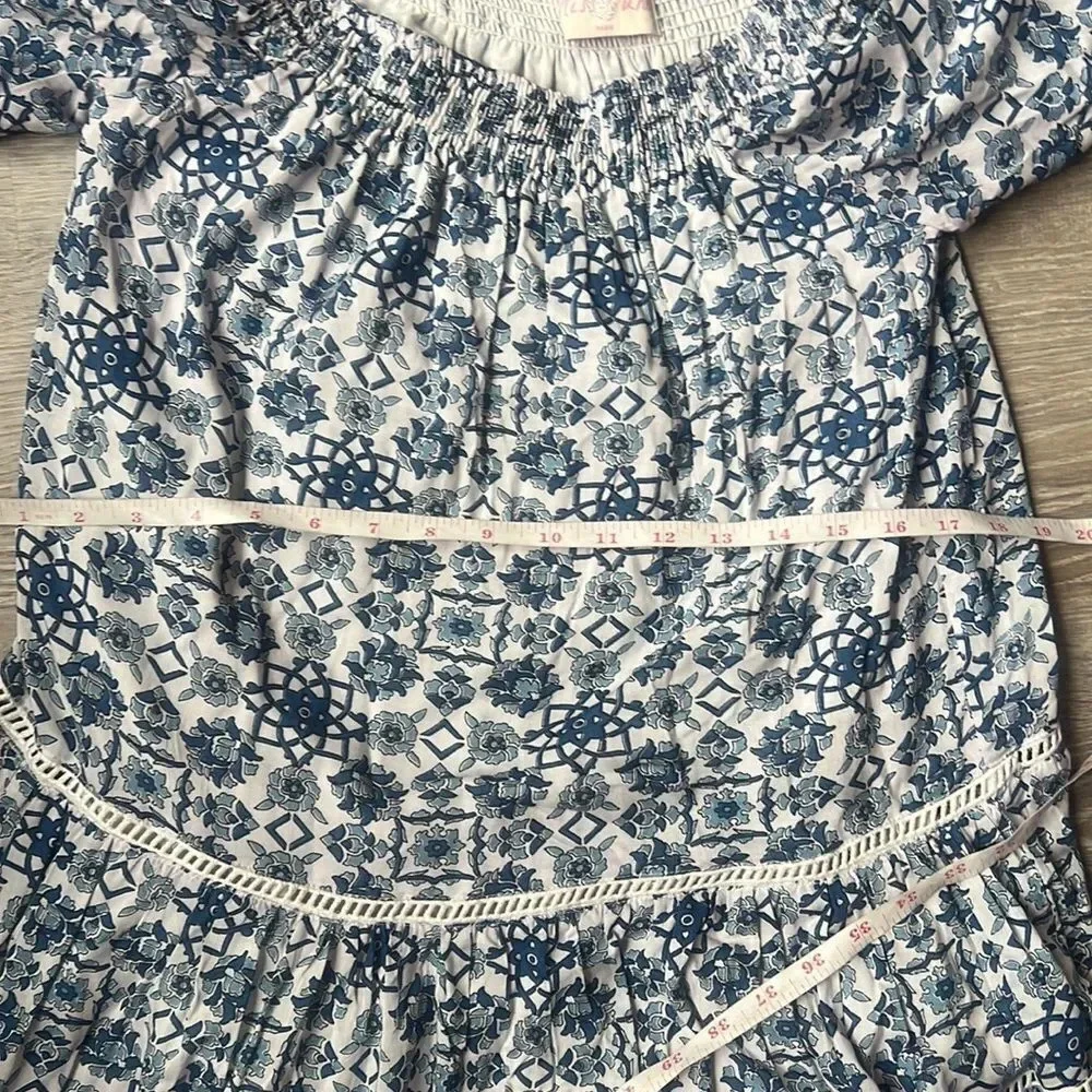 MISS JUNE BLUE FLORAL MINI DRESS